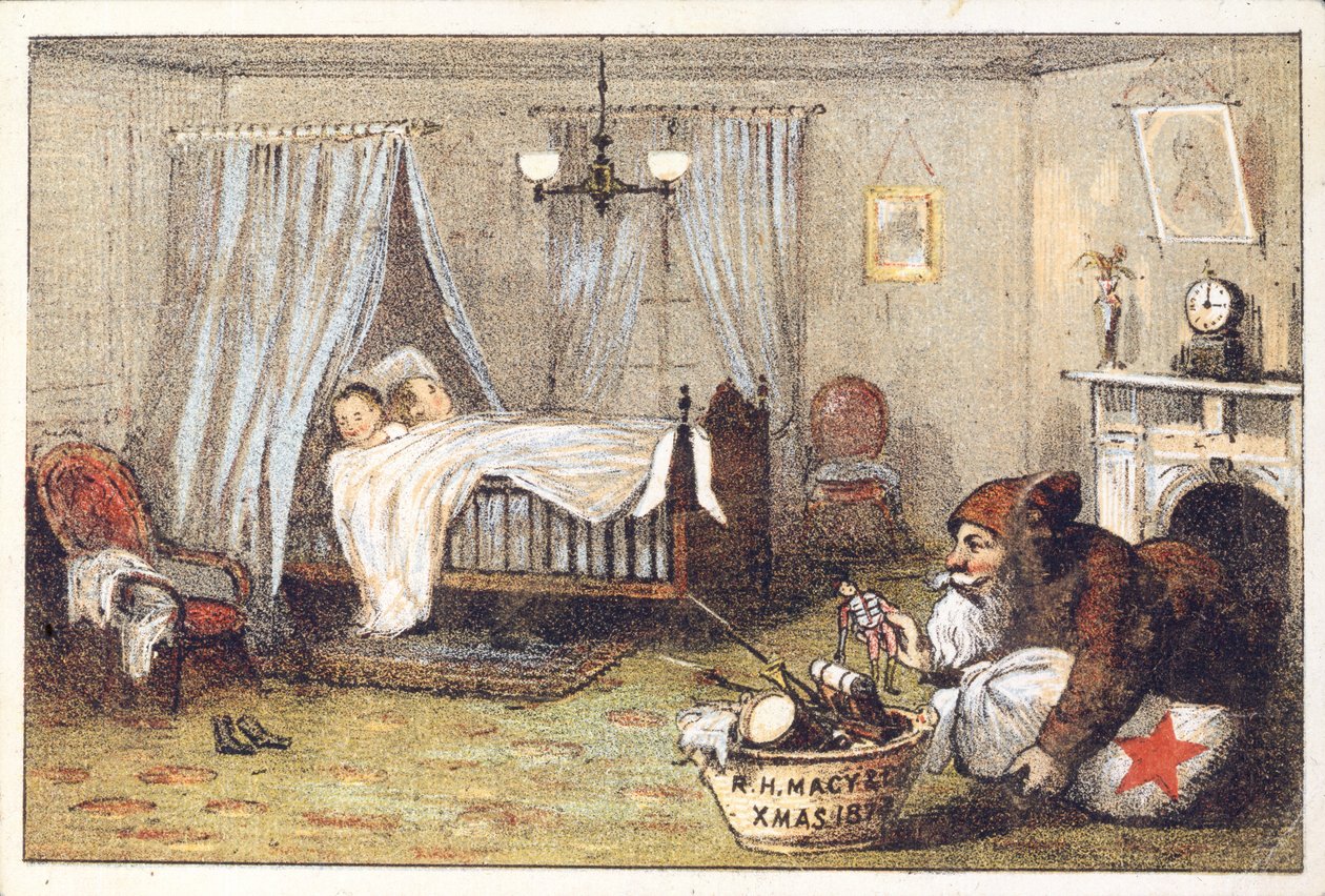 R.H. Macy & Co., Boże Narodzenie 1874, 1872 (litografia [karta handlowa]) autorstwa American School