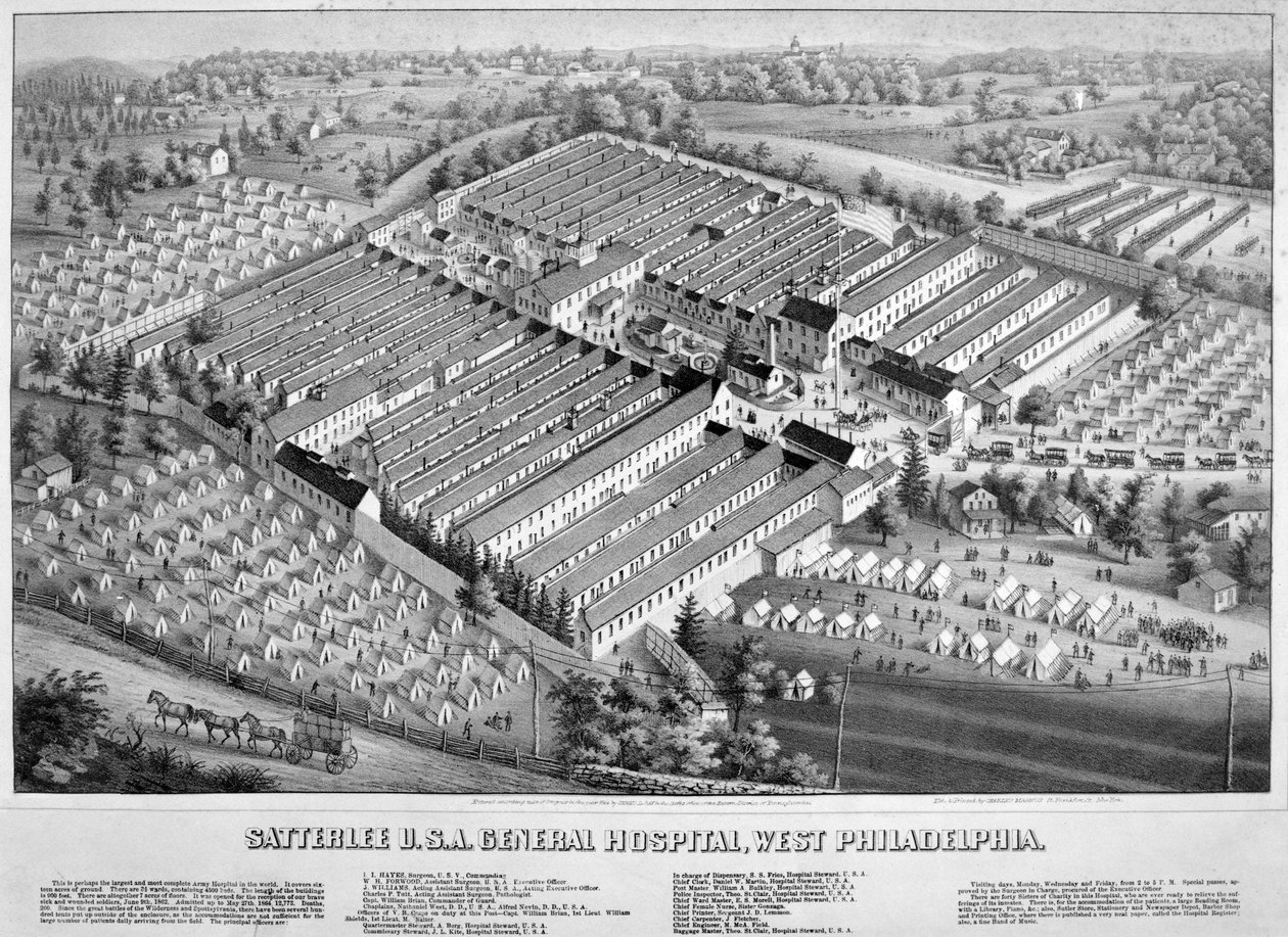 Szpital Satterlee, Filadelfia, Pensylwania, 1863 r. autorstwa American School