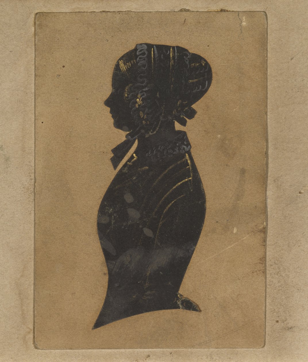 Sylwetka Damy, ok. 1800-1850 (czarny papier ze złoconymi refleksami) autorstwa American School