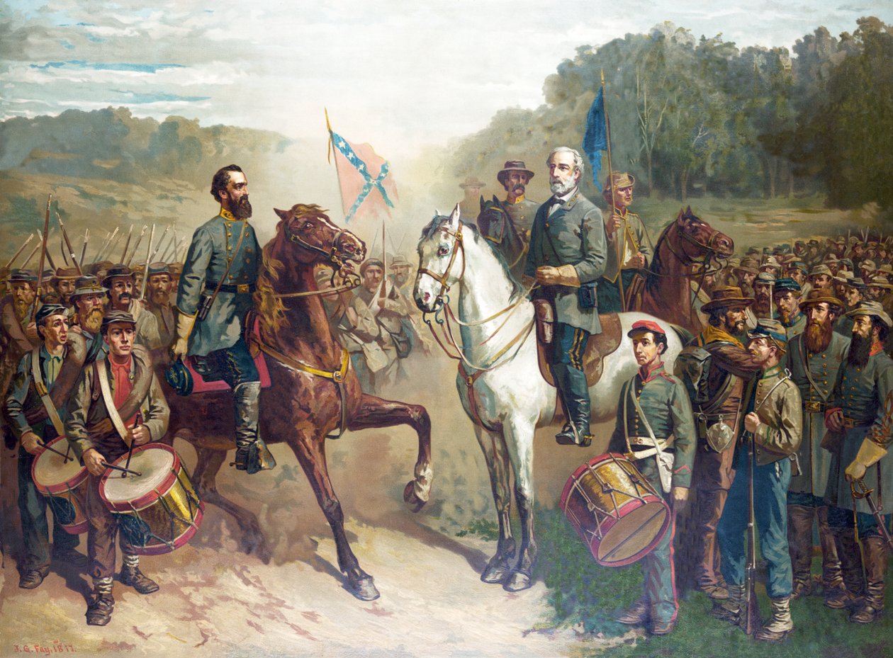 Ostatnie spotkanie generałów Lee i Jacksona, wyd. 1879 autorstwa American School