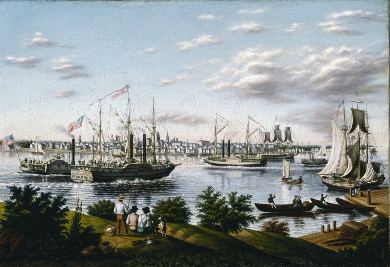 Widok Detroit w latach 1836, 1836-37 autorstwa American School