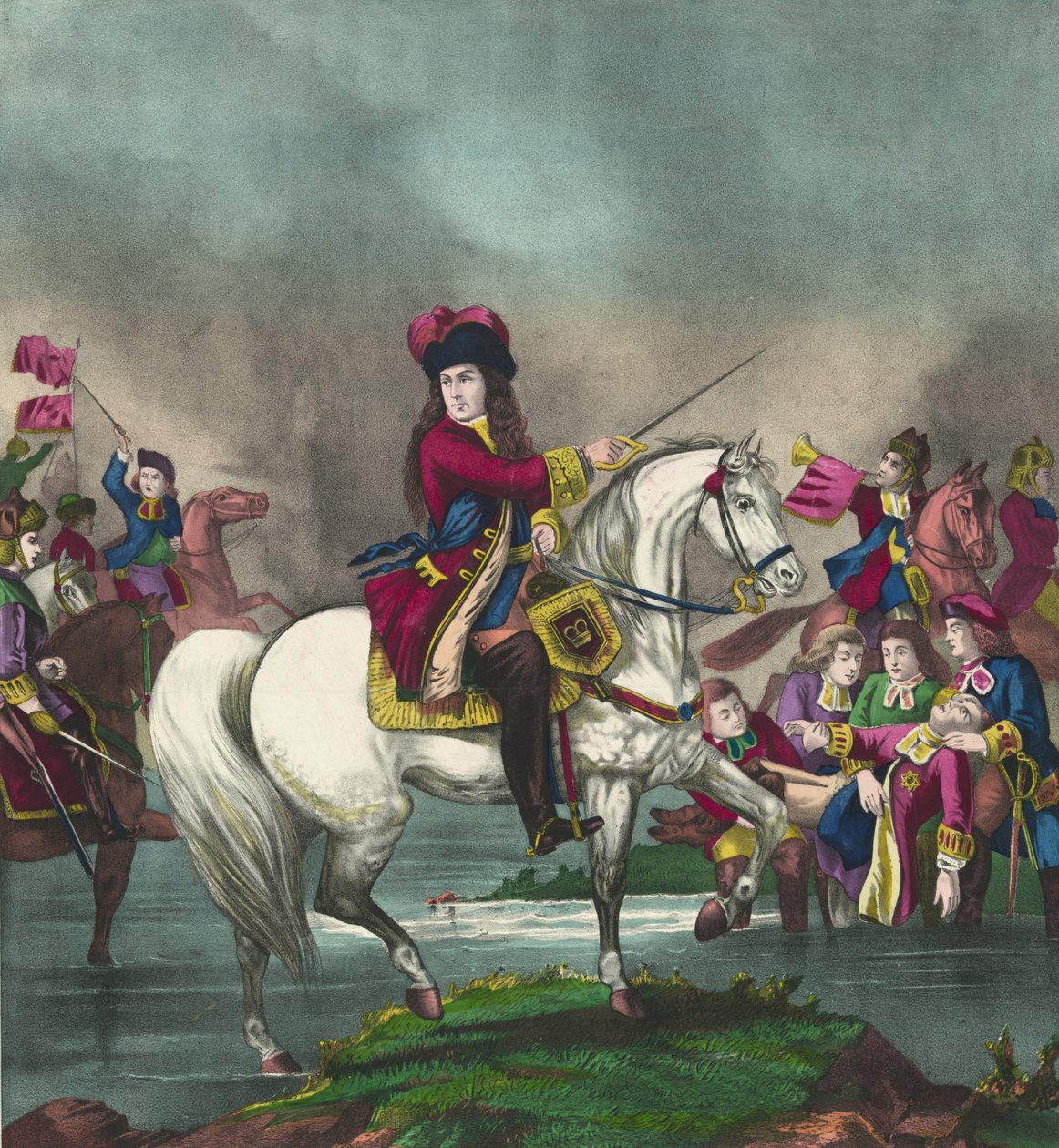 Wilhelm III w bitwie pod Boyne, 1874 autorstwa American School