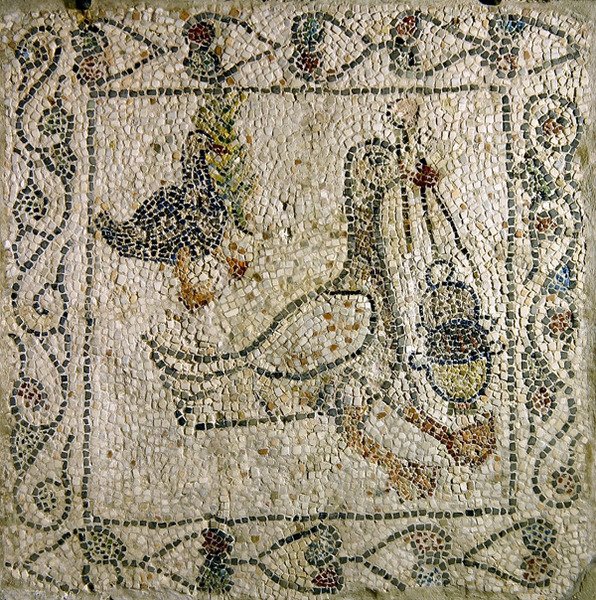 Gęś z kadzielnicą, 1213 (mozaika) autorstwa Byzantine
