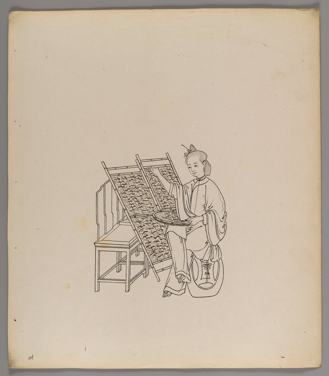 Album osobnych kart: Uprawa i produkcja jedwabiu (tusz na papierze) (zob. też 499288-303) autorstwa Chinese School