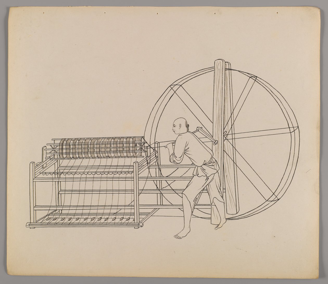Album osobnych kart: Uprawa i produkcja jedwabiu (tusz na papierze) (zob. też 499288-303) autorstwa Chinese School