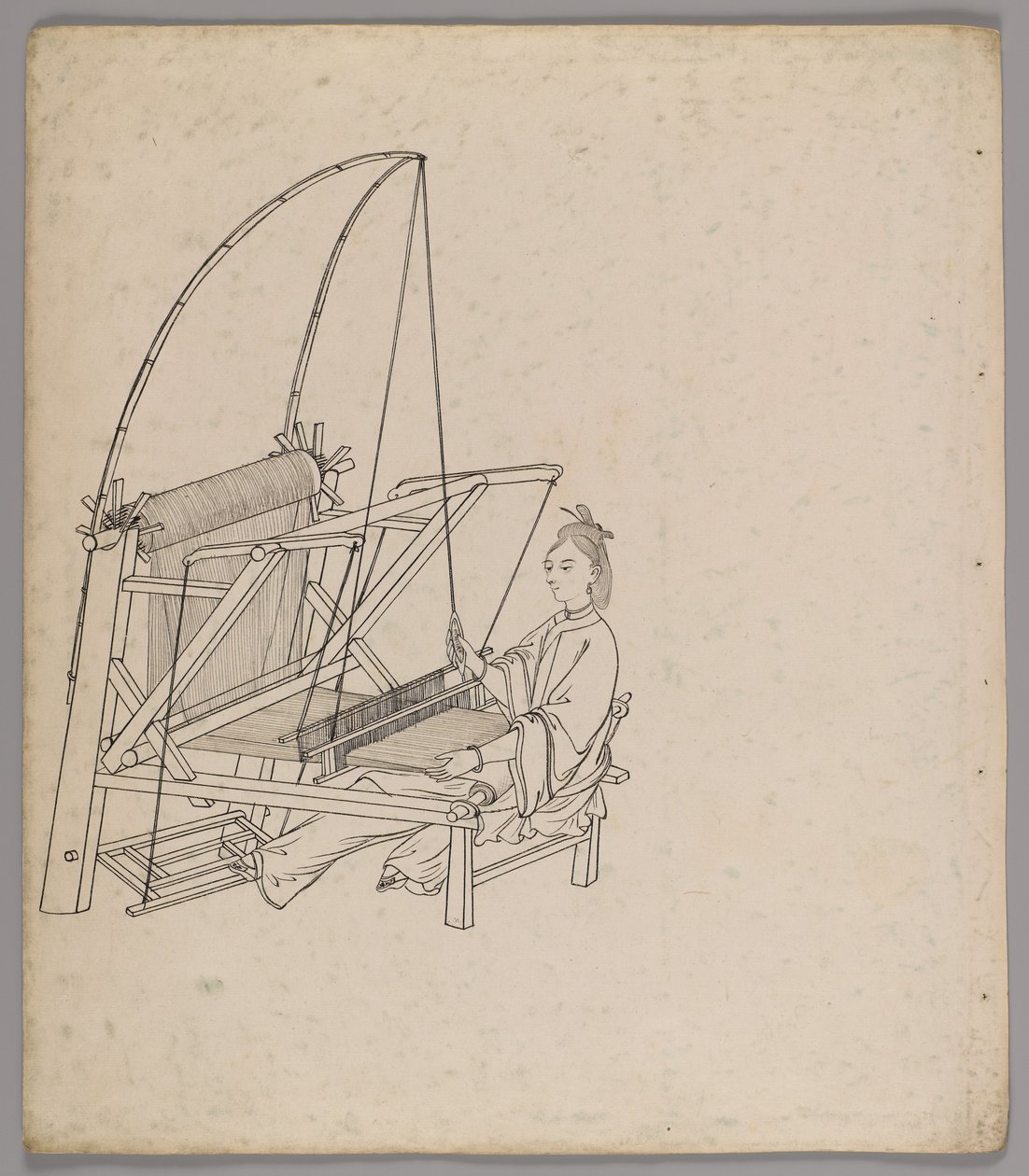 Album osobnych kart: Uprawa i produkcja jedwabiu (tusz na papierze) (zob. także 499288-302) autorstwa Chinese School