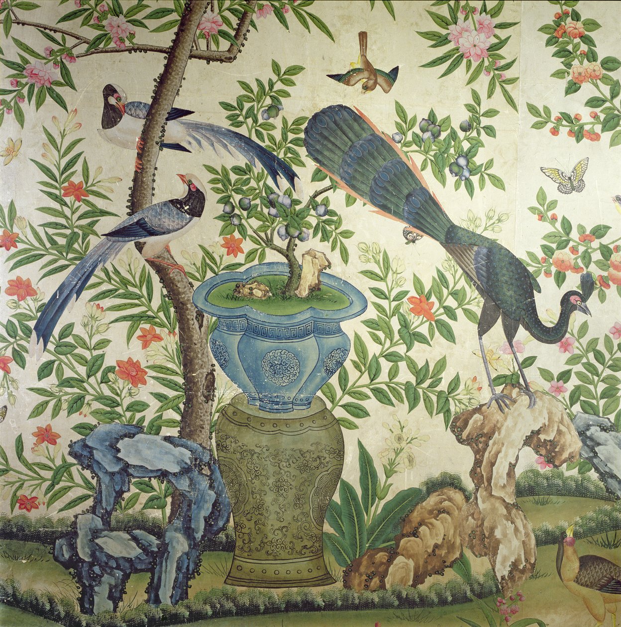 Tapeta ptak, ok. 1840 autorstwa Chinese School
