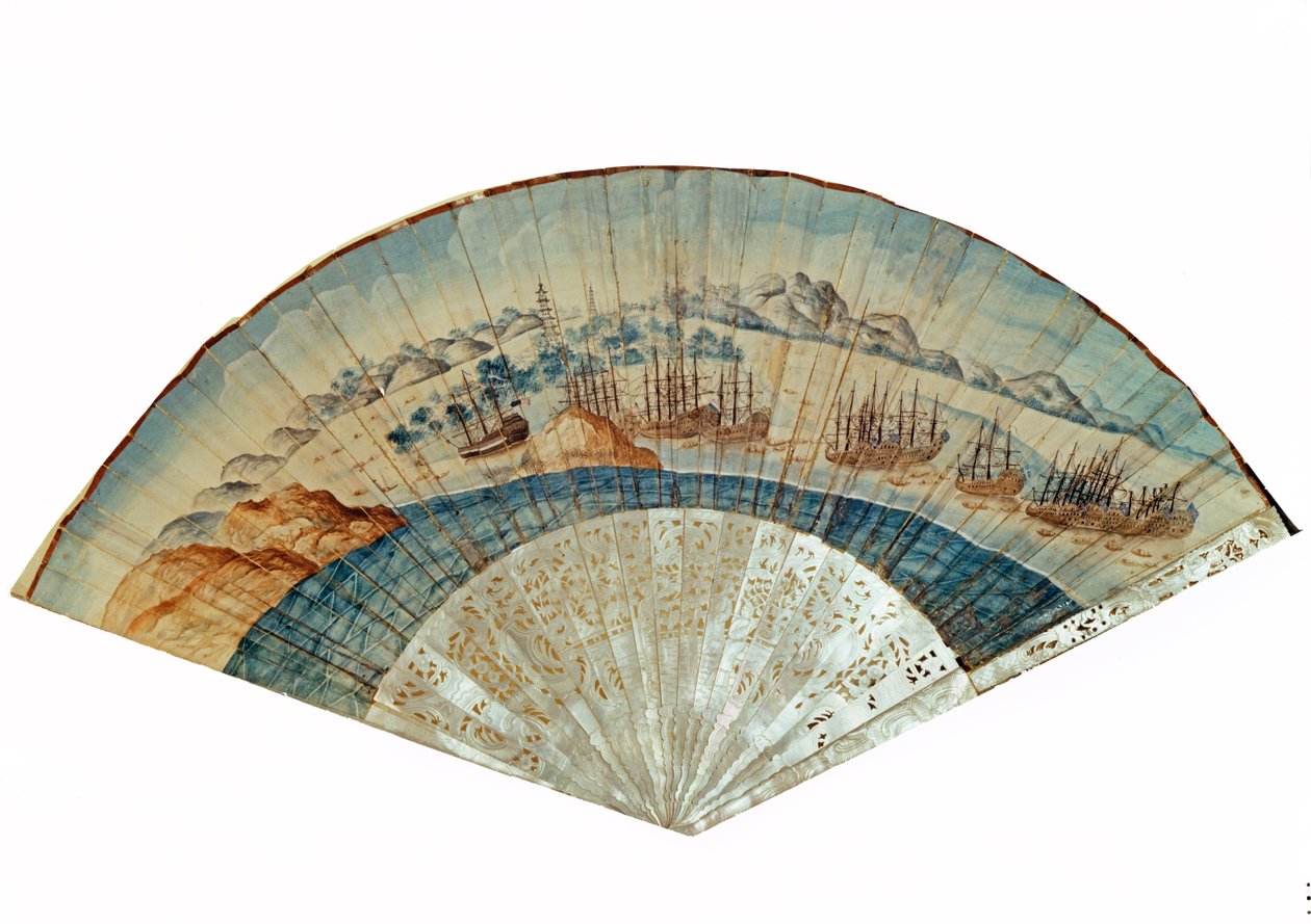 Chiński wentylator (papier malowany) autorstwa Chinese School