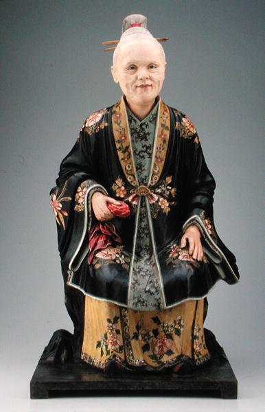 Figura kobiety, okres Qianlong, ok. 1780 (tynk polichromowany) (patrz także 207202, 241400 i 241401) autorstwa Chinese School