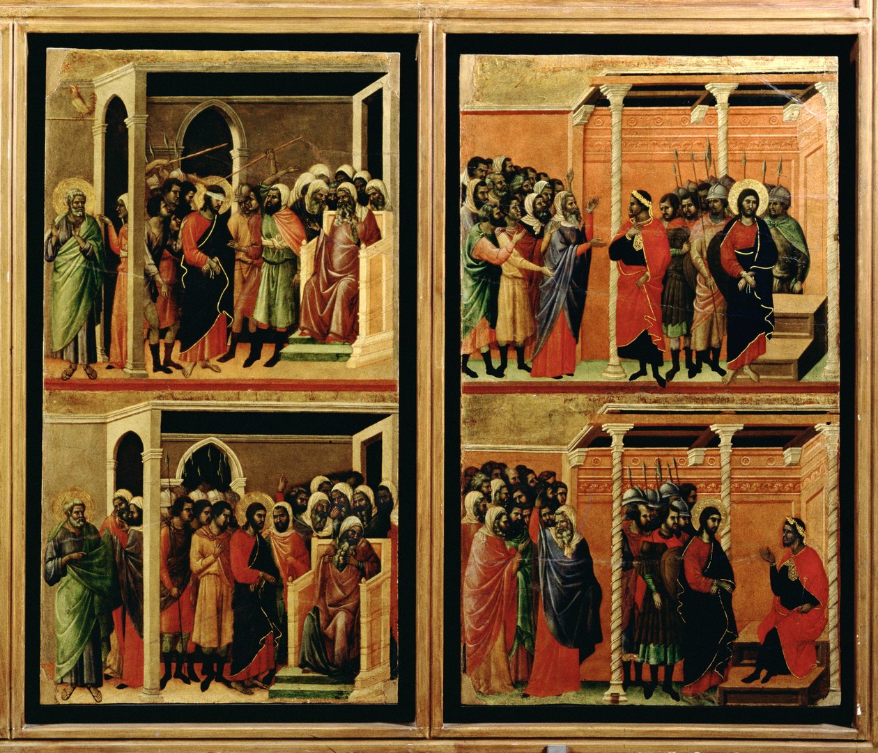 Maesta: jedenaście scen z Męki Pańskiej, 1308-11 (tempera na desce) (rewers 55438) (detal 235966) autorstwa Duccio di Buoninsegna