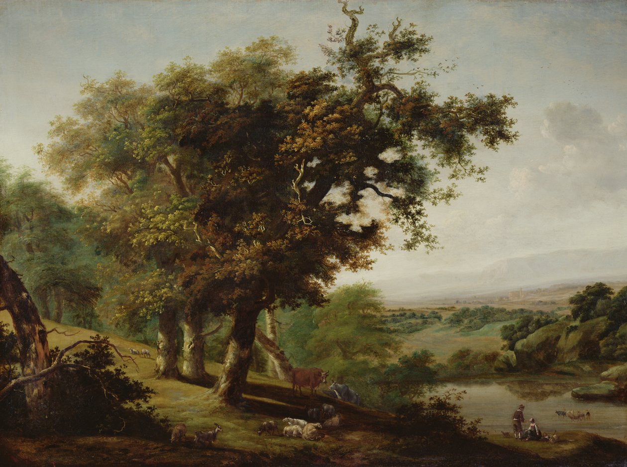 Krajobraz z trzema dębami autorstwa Dutch School