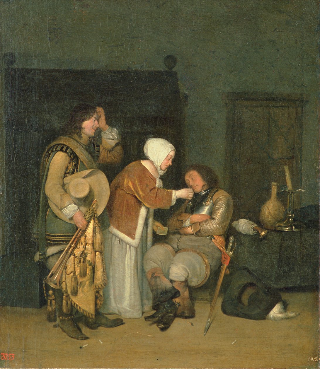 List do śpiącego żołnierza autorstwa Dutch School