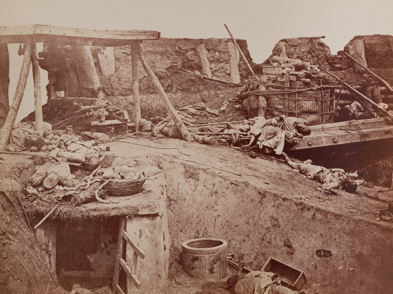Anglo-francuski fort po bitwie podczas drugiej wojny chińskiej, Pekin, 1860 autorstwa English Photographer