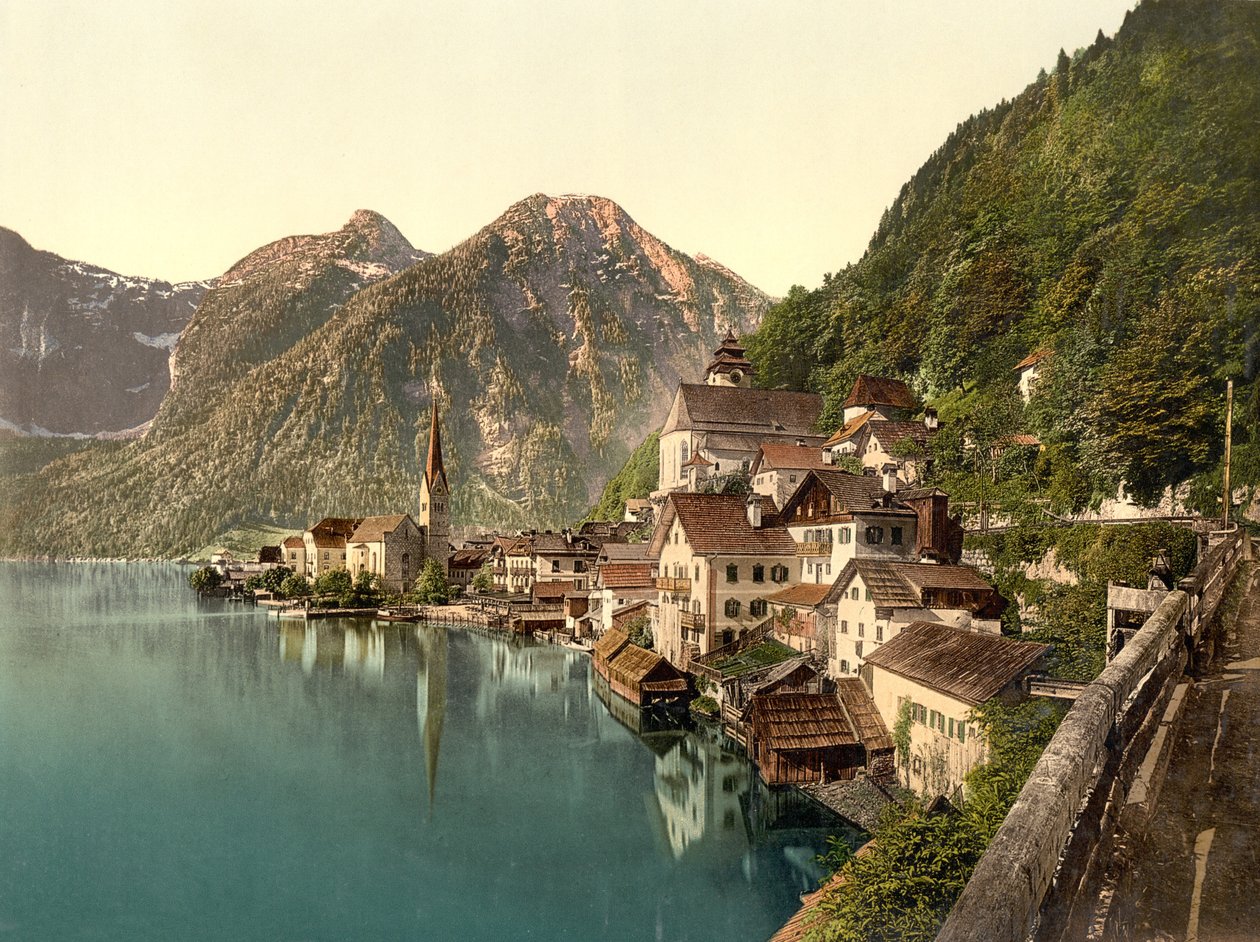 Hallstadt, Austria, wyd. ok. 1890 - 1900 (chromolitografia) autorstwa English Photographer
