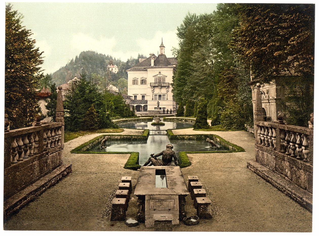 Schloss Hellbrun koło Salzburga, wyd. C 1890 - 1900 (chromolitografia) autorstwa English Photographer