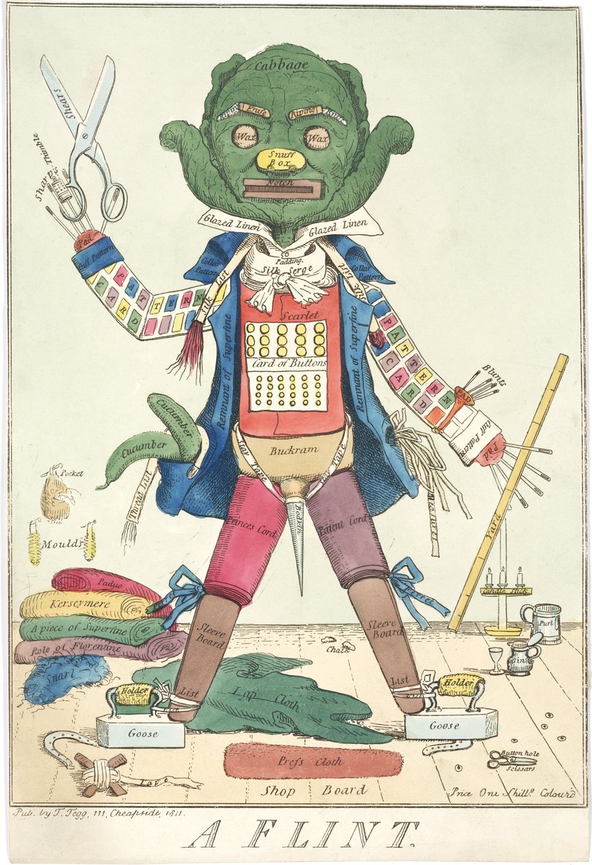 Krzemień, 1811 (akwaforta ręcznie kolorowana) autorstwa English School