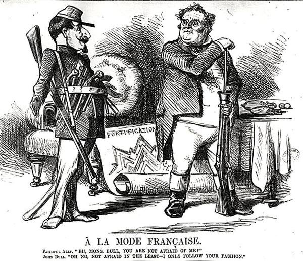 La Mode Francaise z Punch lub londyński Charivari, 4 sierpnia 1860 r autorstwa English School
