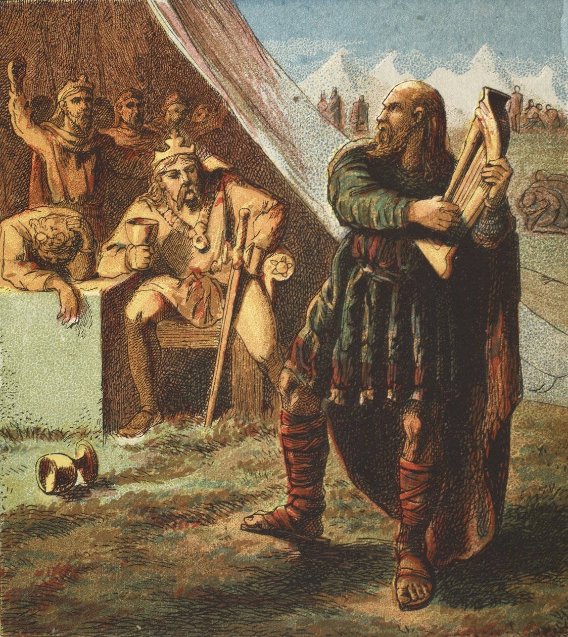 Alfred w obozie duńskim, wyd. 1890 autorstwa English School