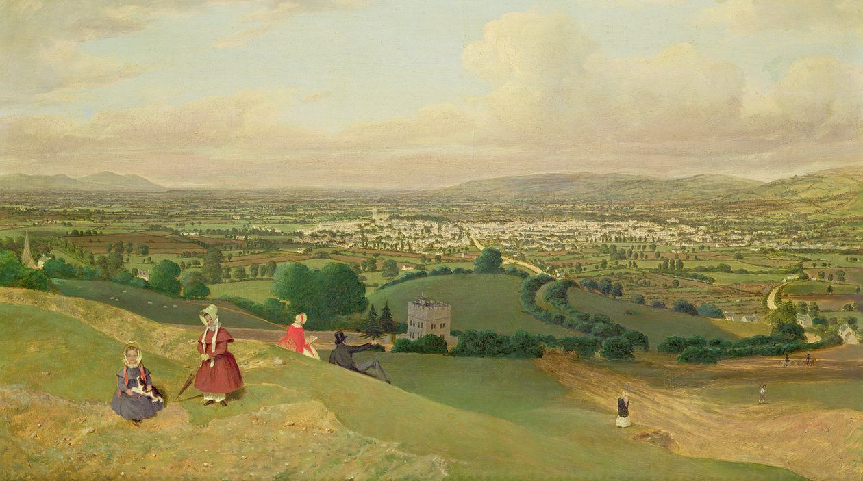 Cheltenham z Leckhampton Hill, ok. 1840 r. autorstwa English School