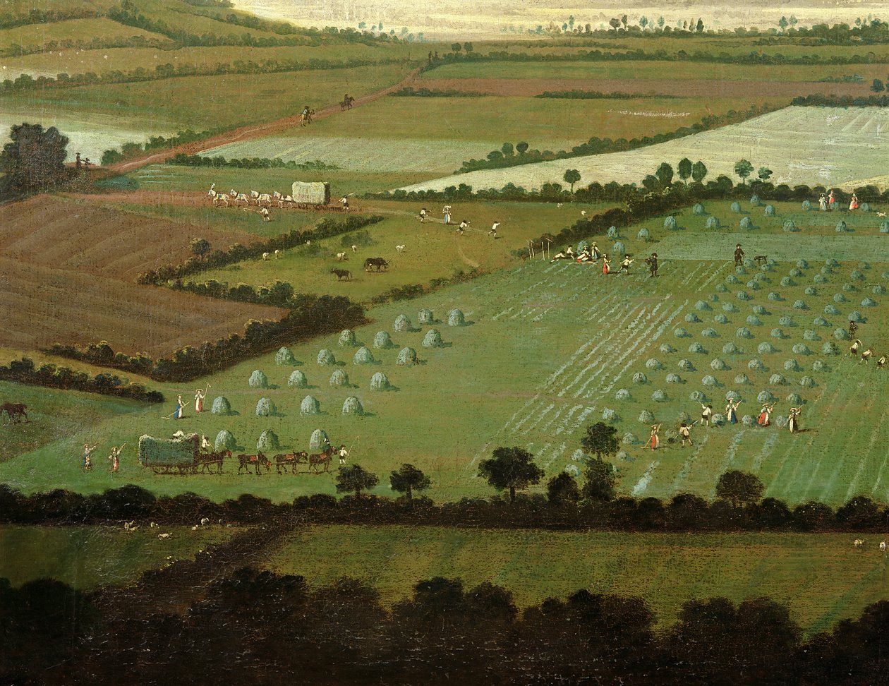 Country Round Dixton Manor, c.1725 (szczegóły z 18102) autorstwa English School