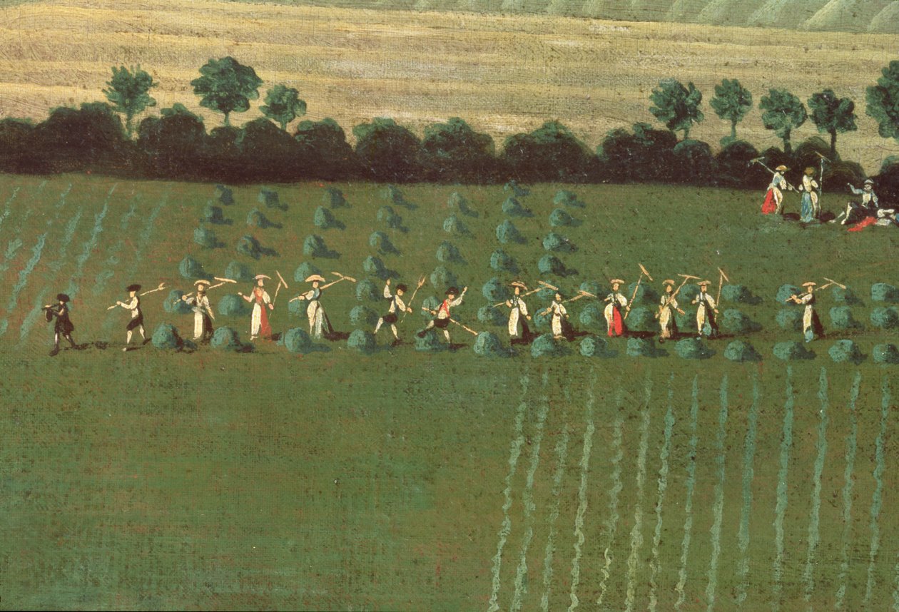 Country Round Dixton Manor, c.1725 (szczegóły z 18102) autorstwa English School
