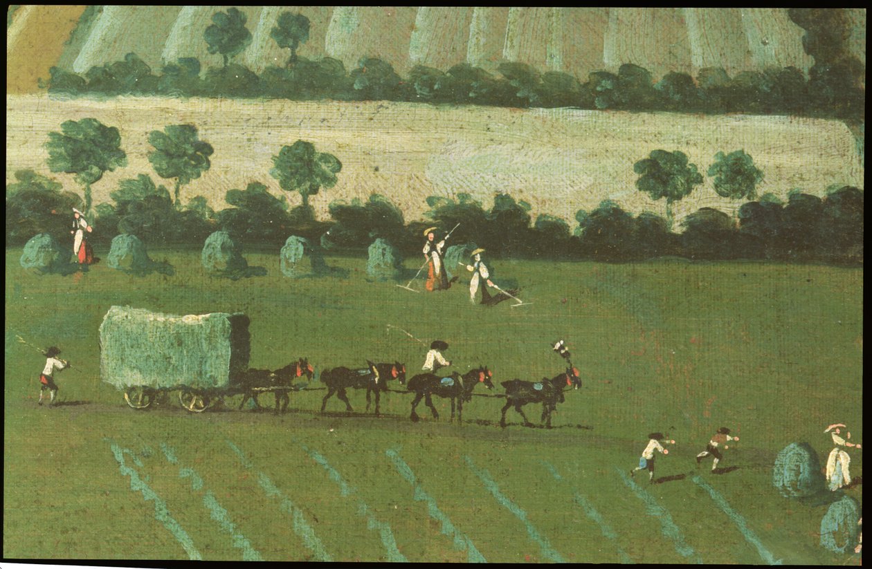 Country Round Dixton Manor, c.1725 (szczegóły z 18102) autorstwa English School