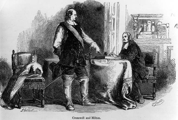 Cromwell i Milton autorstwa English School