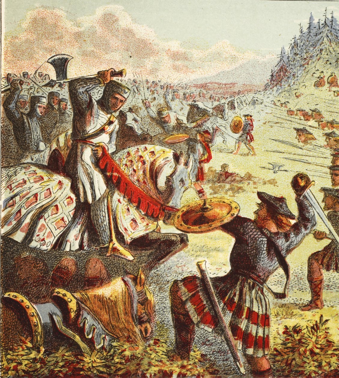 Edward I atakuje Szkocję, wyd. 1890 autorstwa English School