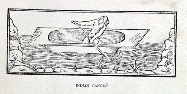 Indian Canoe, z The Narrative and Critical History of America, pod redakcją Justina Winsora, Londyn, 1886 autorstwa English School