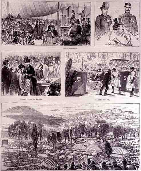 Festiwal Jubileuszowy w Pontypool, Monmouthshire, w Poniedziałek Wielkanocny: The Eisteddfod, z The Illustrated London News, 16 kwietnia 1887 autorstwa English School