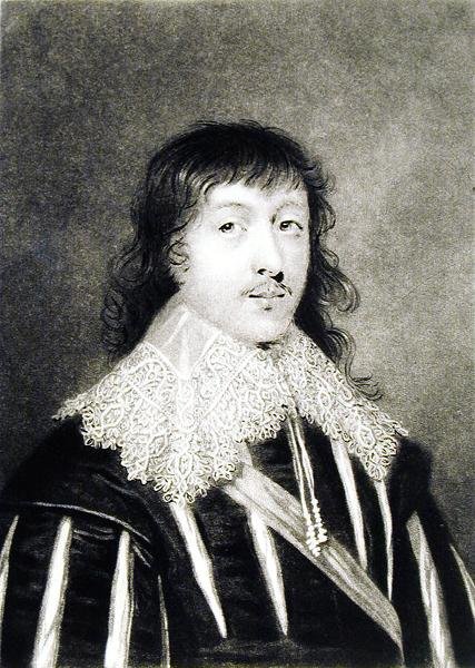 Lucjusz, wicehrabia Falkland (ok. 1610-43) ilustracja z Portretów postaci sławnych w historii Wielkiej Brytanii, grawerowana przez Richarda Earloma (1743-1822) i Charlesa Turnera (ok.1773-1857) (mezzotinta) (mc. autorstwa English School