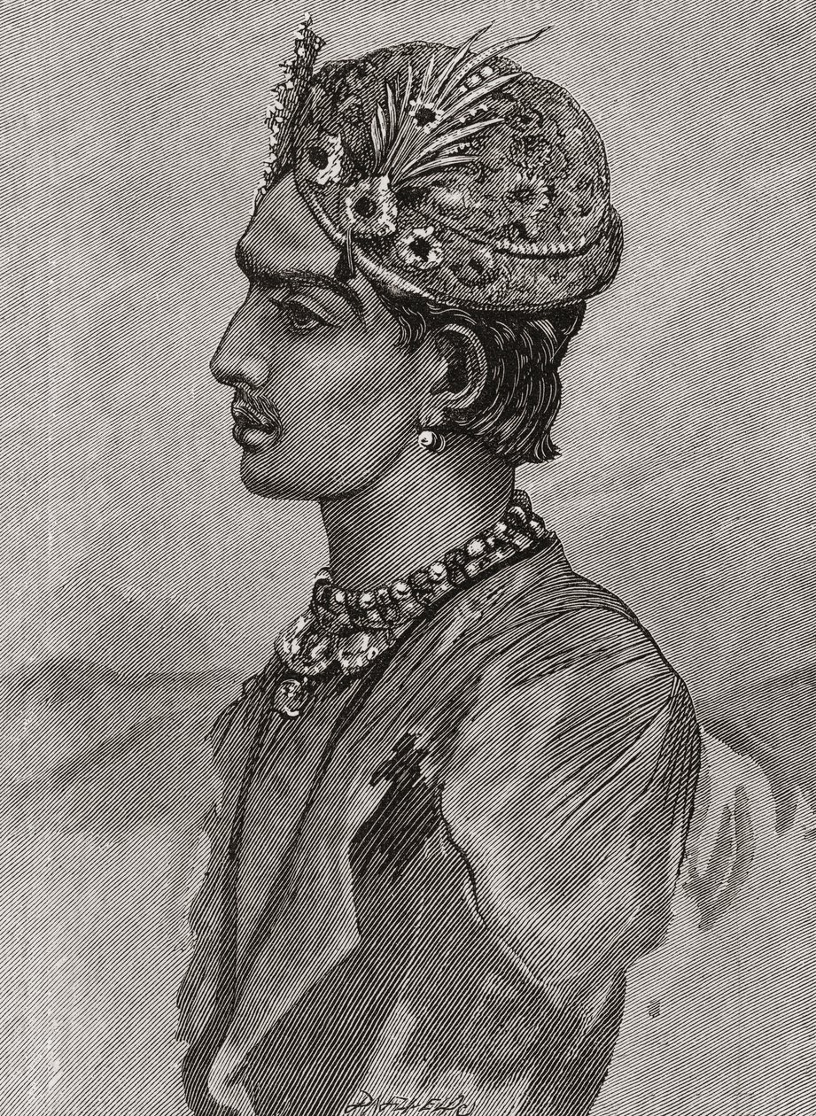 Maharaja Mangal Singh Prabhakar, z Magazine of Art, opublikowany 1878 autorstwa English School