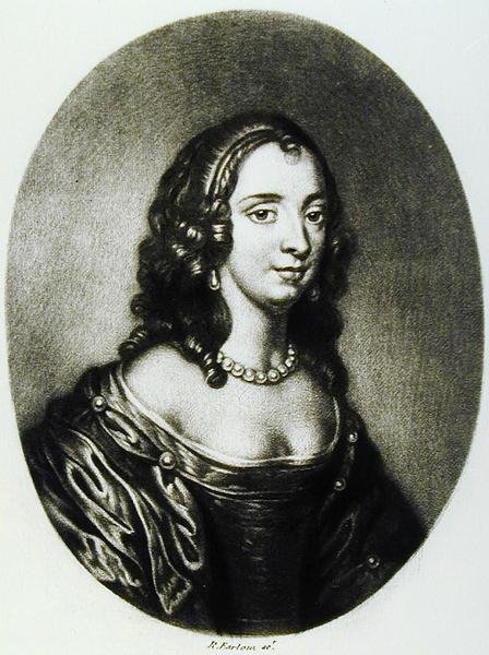 Portret Anne Clarges, księżnej Albemarle, grawerowany przez Richarda Earloma (1743-1822) z Illustrious Characters in British History (mezzotinta) autorstwa English School