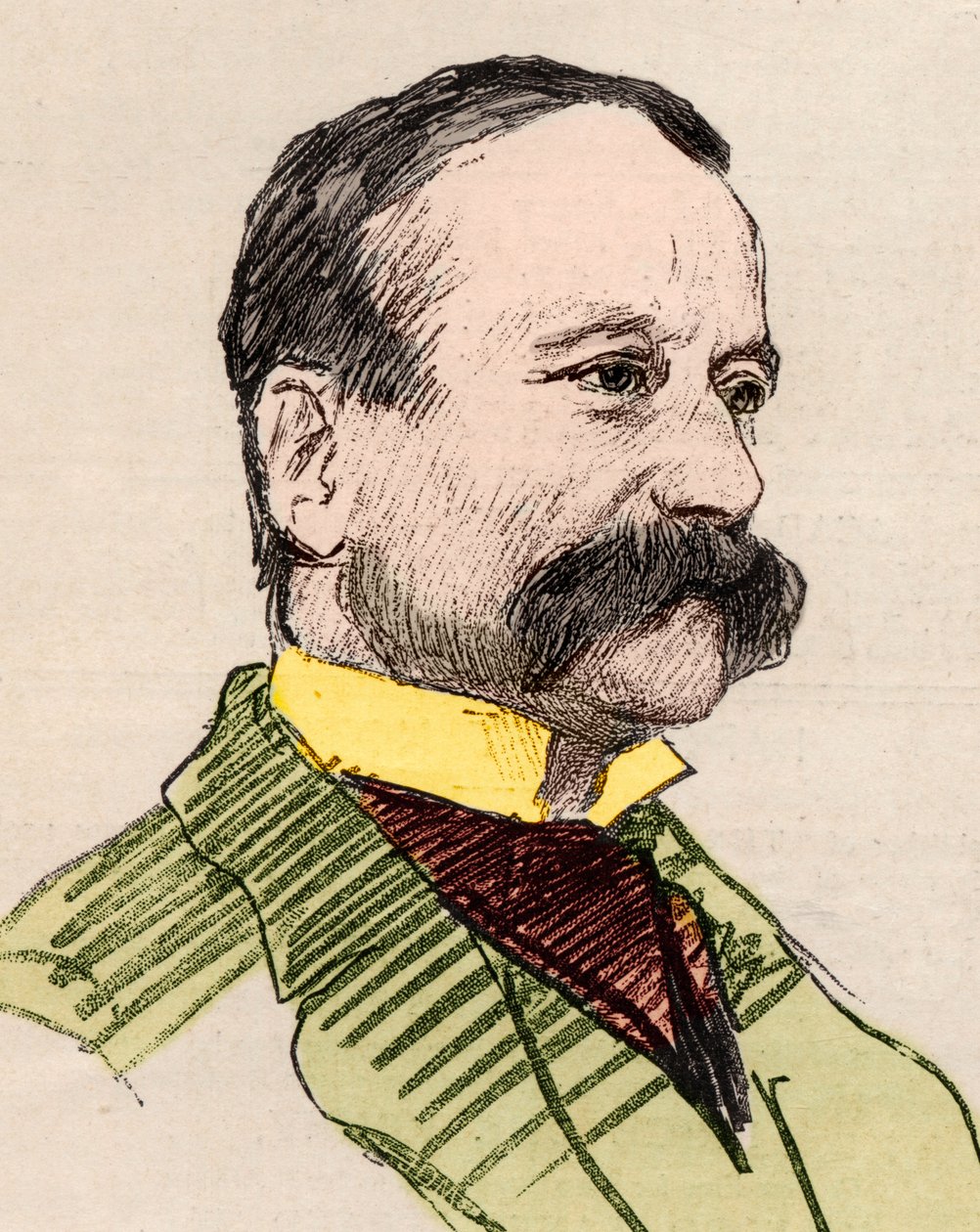 Portret Arrigo (Enrico) Boito (1842-1918), włoskiego poety, dziennikarza, powieściopisarza i kompozytora. autorstwa English School