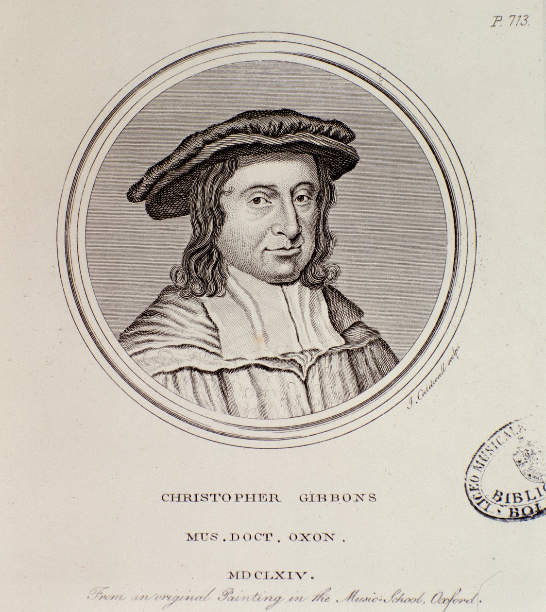 Portret Christophera Gibbonsa (1615-1676) brytyjskiego kompozytora autorstwa English School
