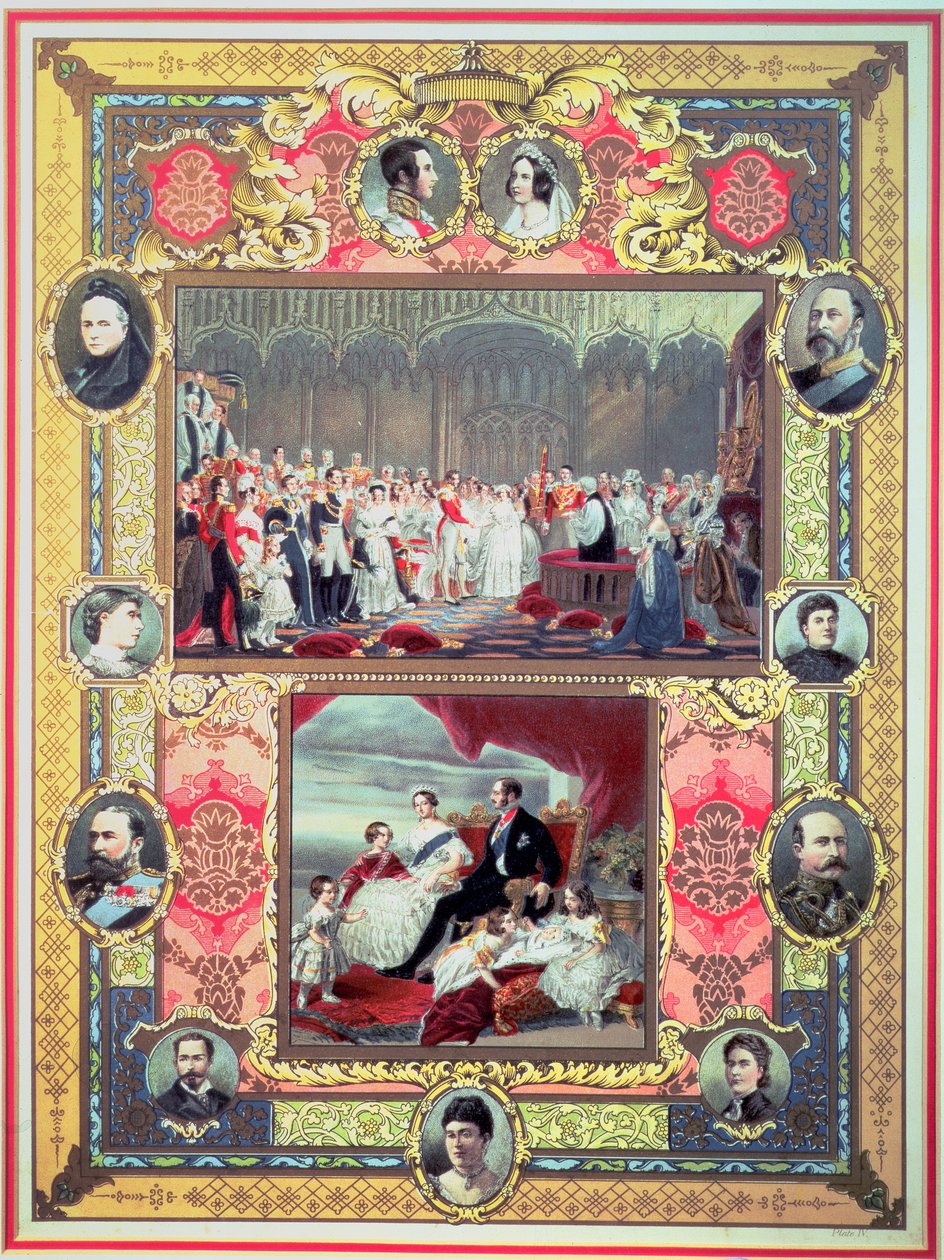 Królowa Wiktoria (1819-1901): jej ślub i jej dzieci autorstwa English School
