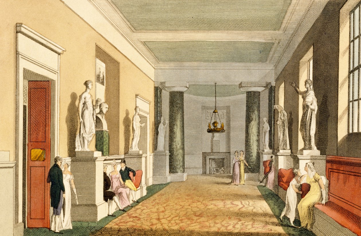 Saloon to the Private Boxes, Covent Garden Theatre, z Ackermanns Microcosm of London, 1810 (akwatinta) autorstwa English School