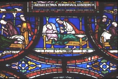 Scena z życia św. Tomasza Becketa, Okna Kaplicy Trójcy Świętej, ok. 1220 autorstwa English School