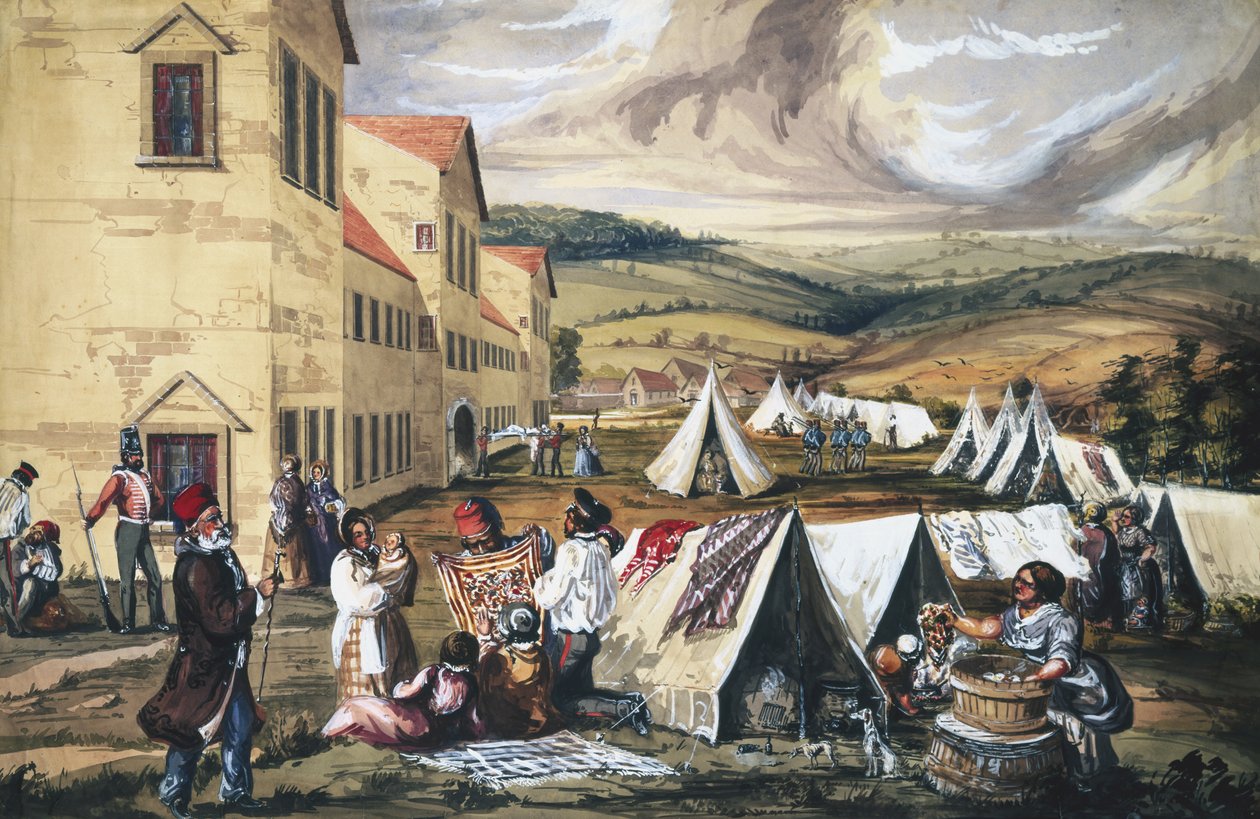Szpital Scutari, Turcja, 1857 (wc na papierze) autorstwa English School