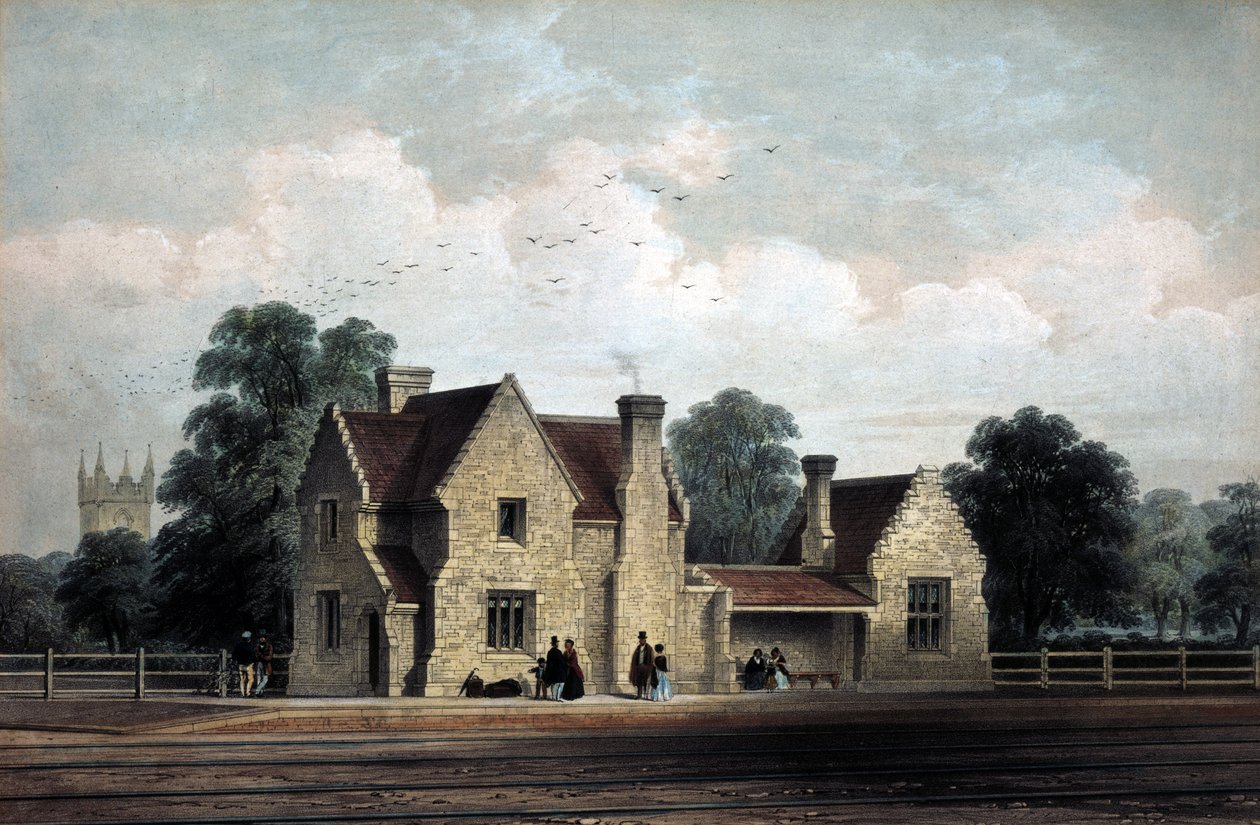 Shoreditch Great Eastern Metropolitan Station, 1864 autorstwa English School