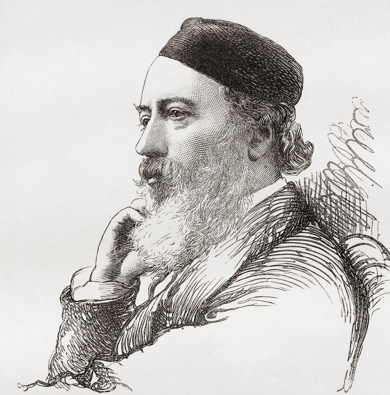 Sir John Gilbert, z The Magazine of Art, opublikowany w 1878 r. autorstwa English School