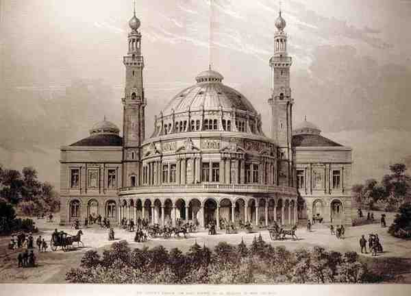 Pałac Ludowy we wschodnim Londynie, który ma zostać wzniesiony przy Mile End Road, z The Illustrated London News, 26 czerwca 1886 autorstwa English School