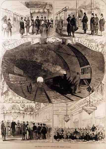 Książę Walii otwiera tunel Mersey, z The Illustrated London News, 30 stycznia 1886 r. autorstwa English School