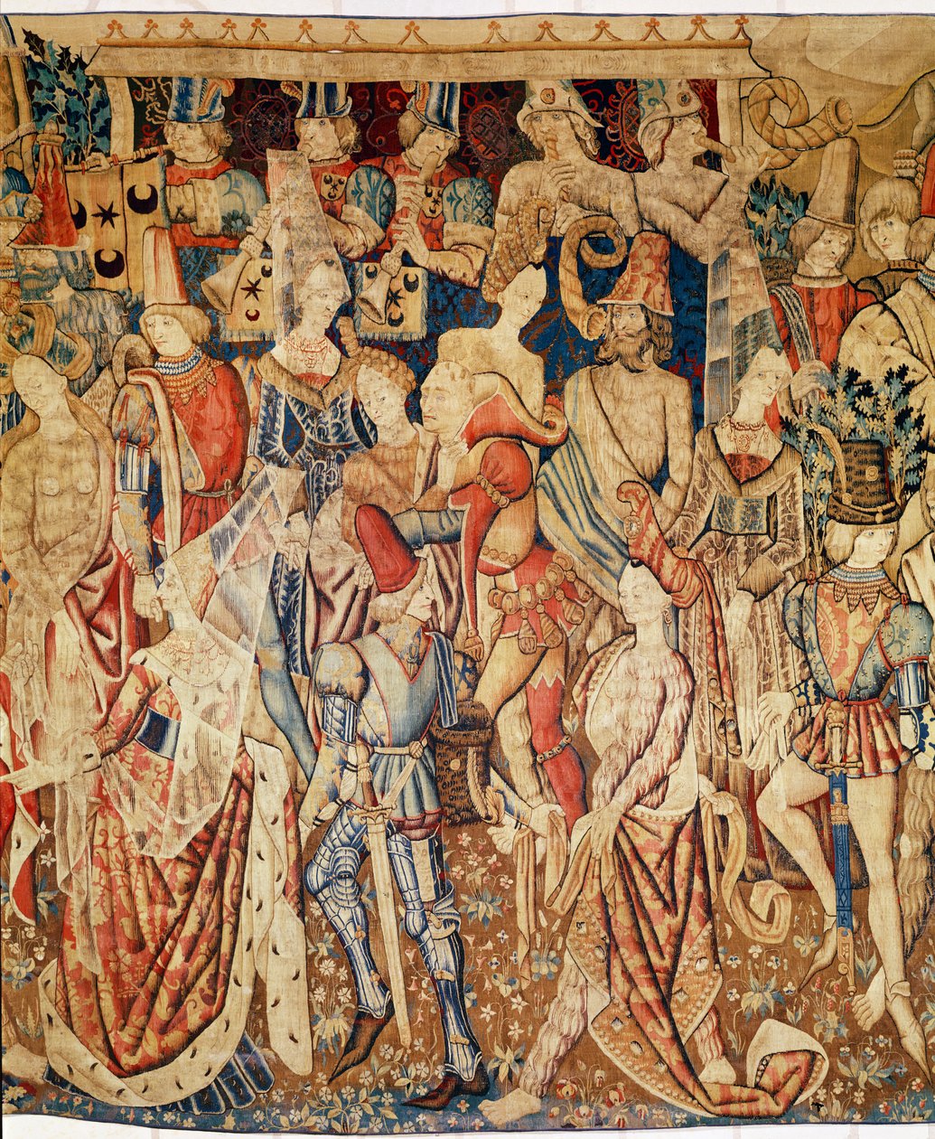 Bal des Sauvages, detal sekcji centralnej, ok. 1500 r. autorstwa Flemish School