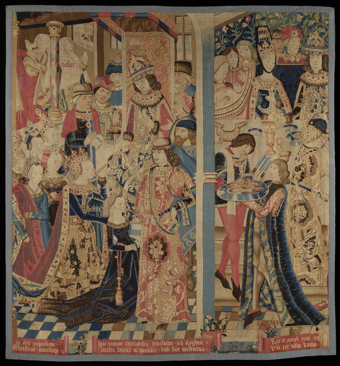 Estera ir Ahasveras, m. 1460-1485 (vilna ir šilkas)poli autorstwa Flemish School