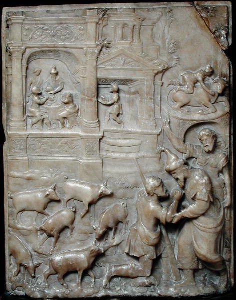 Relief przedstawiający Powrót syna marnotrawnego, z Malines (alabaster) autorstwa Flemish School