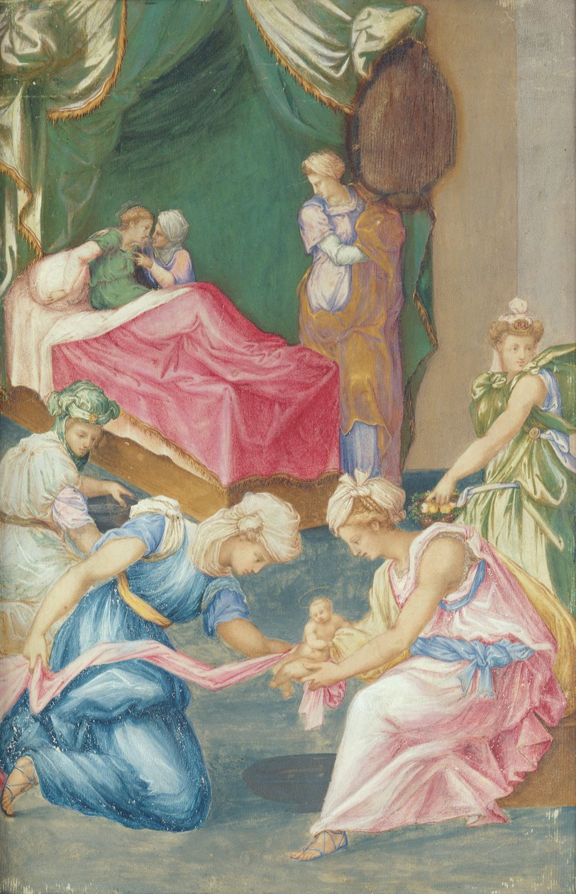 Narodzenia Najświętszej Marii Panny, 1625-50 autorstwa Fontainebleau School