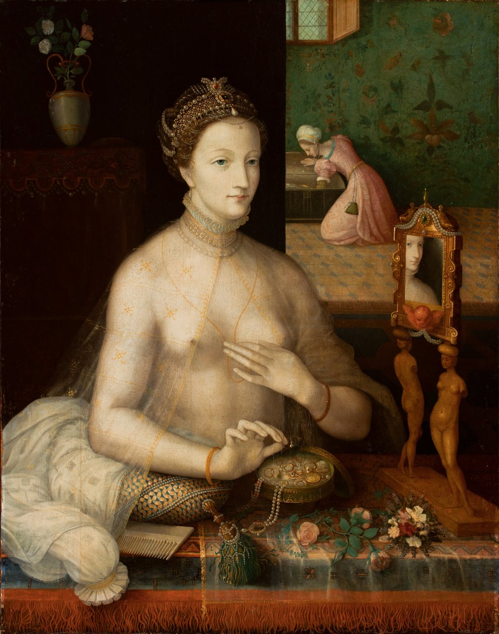 Kobieta w toalecie, ok. 1550-70 autorstwa Fontainebleau School