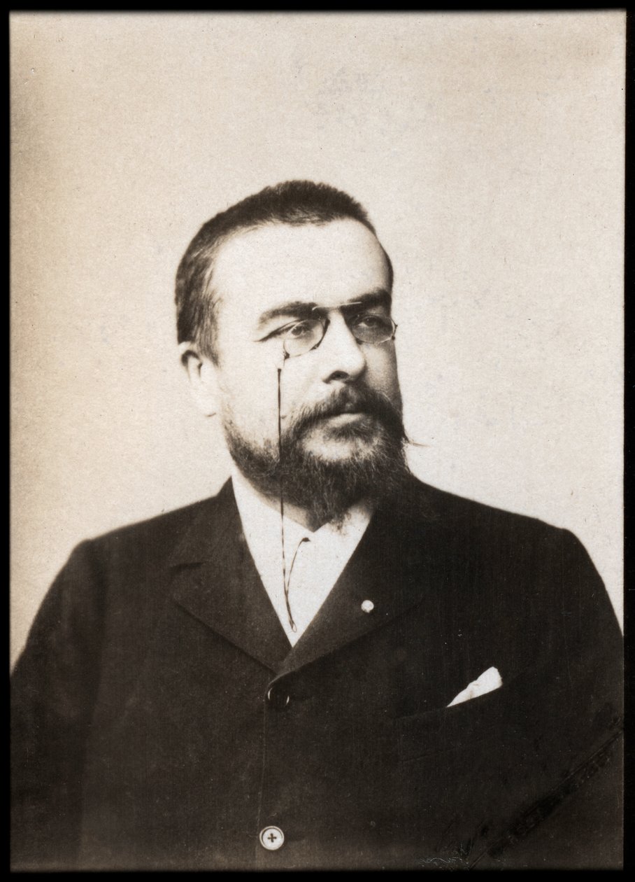 Portret Alexandre Charlesa Auguste Bissona (1848-1912), francuskiego dramatopisarza, twórcy wodewilów i powieściopisarza. autorstwa French Photographer