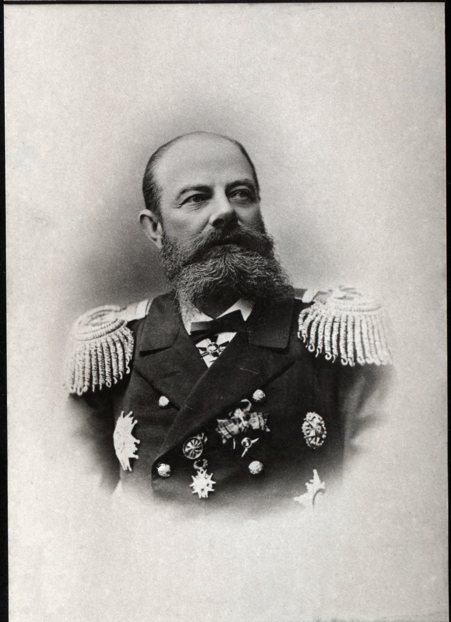 Portret Avellana, rosyjskiego admirała i dowódcy rosyjskiej floty śródziemnomorskiej. autorstwa French Photographer